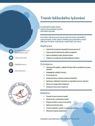 Inzerát trenér LK Slovan KV